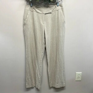Cato Linen Blend Trouser Pants Flat Front Cuffed 6